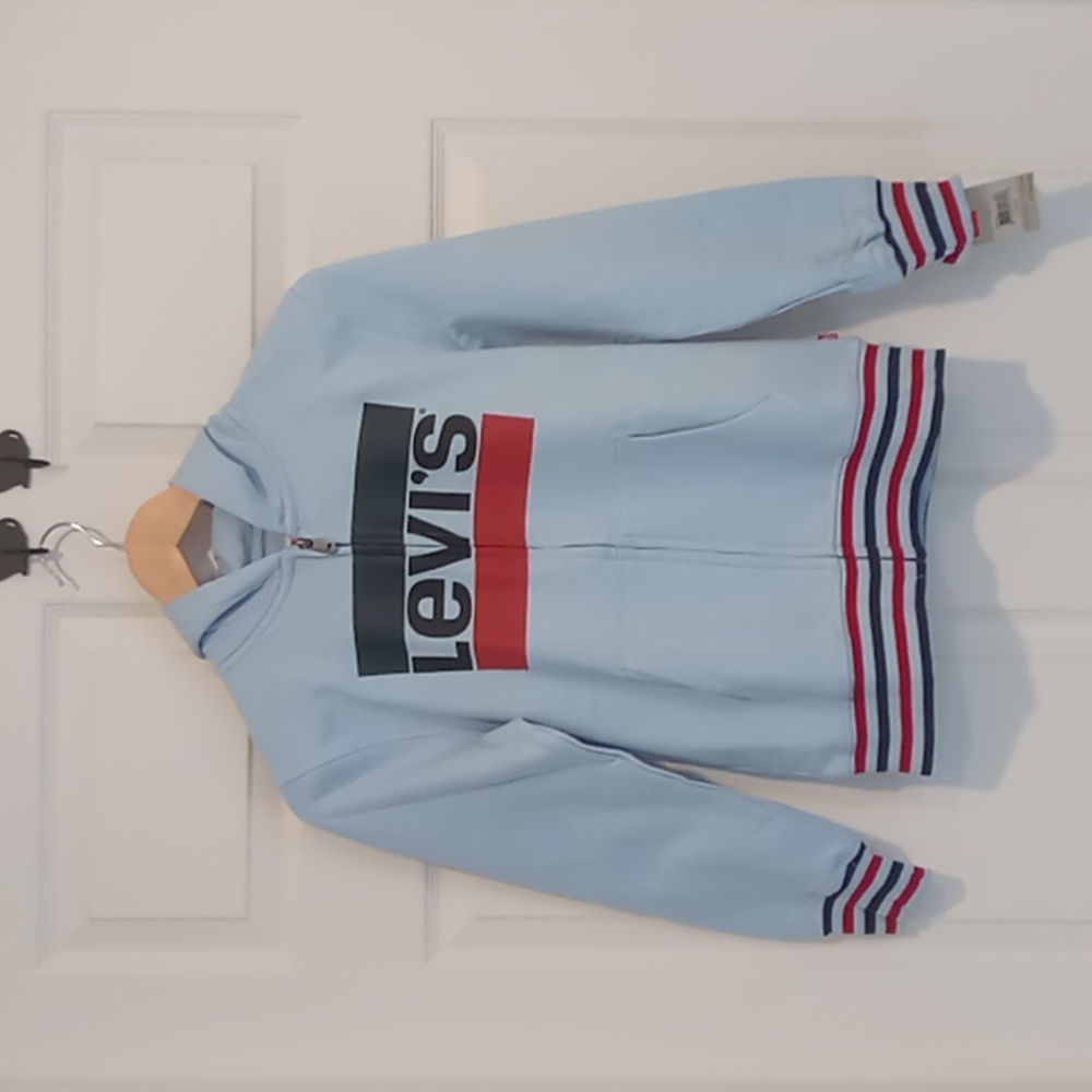 Levi's Boys Full Zip hoodie in a light blue size M (10/12) new with tags